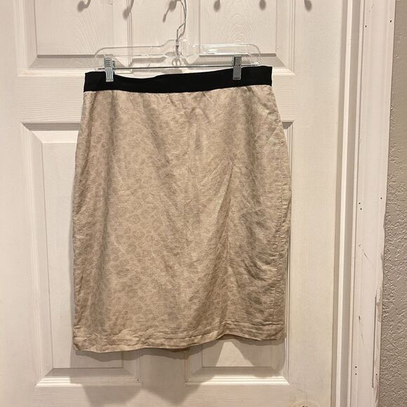 Ann Taylor Women's Muted Animal Print Pencil Skirt Linen Blend Size 12‎ - Picture 1 of 7